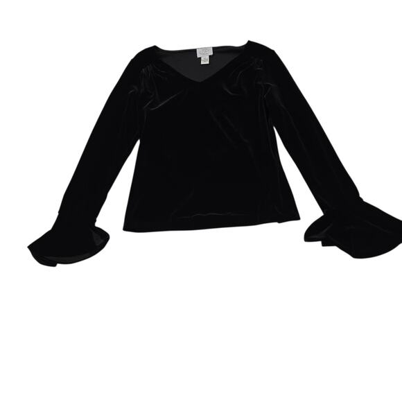 Vtg Black Velvet Top Whimiscal Dark Fairy Gothic Holiday Shimmer Whimisygoth MP - Picture 6 of 13